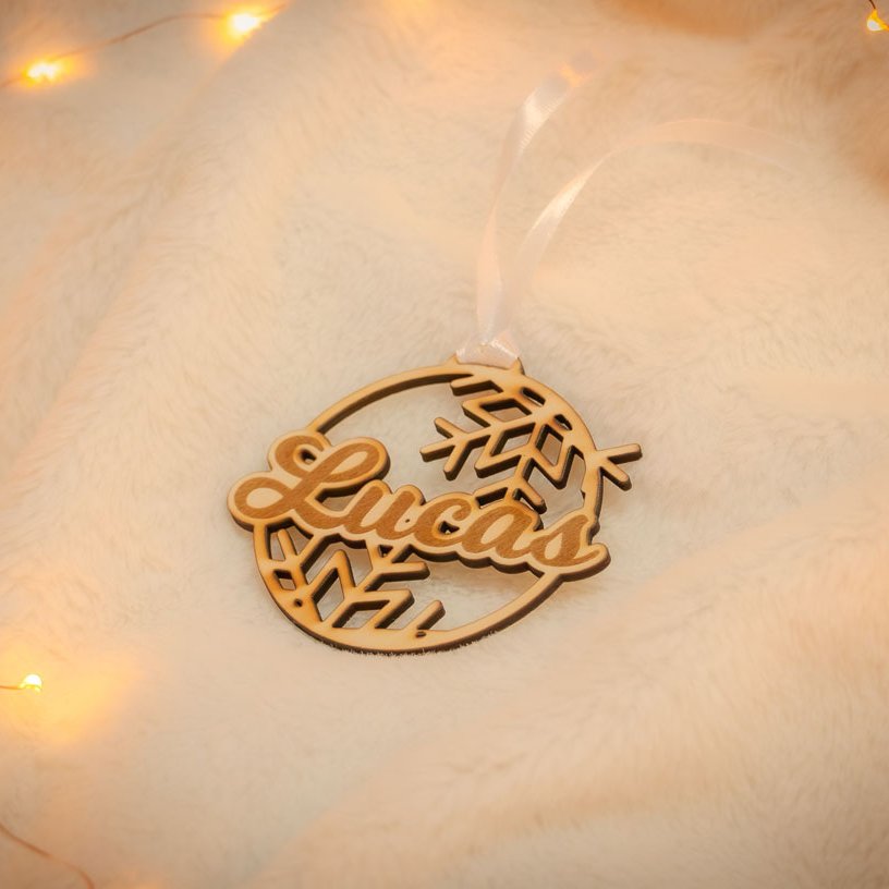 Bola copo de nieve con nombre