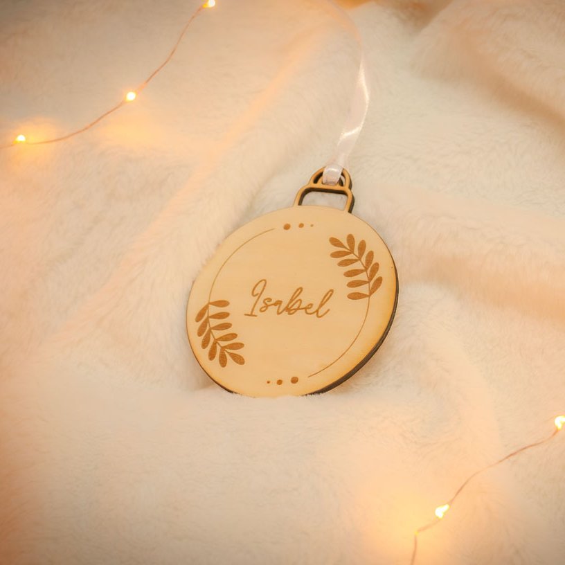 Bola corona ramitas y nombre