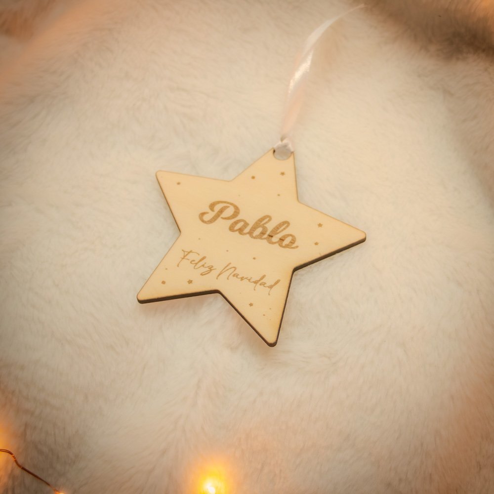 Estrella navidad nombre grabado