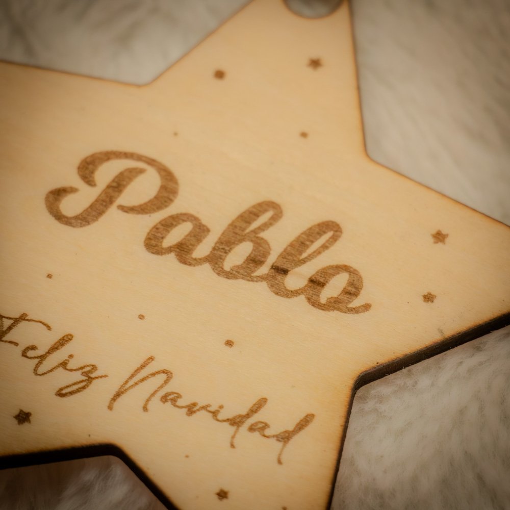 Estrella navidad nombre grabado